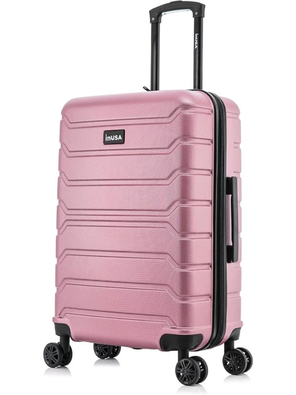 Lightweight 24-Inch Hardside Spinner Luggage - Stylish Rose Gold Travel Case